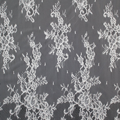 Re-embroidered Lace | Scattered Flowers | Medium Double Floral Branch Border | H 150 cm | FSW1934