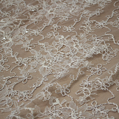 Rebroidered Lurex Lace with Paillettes