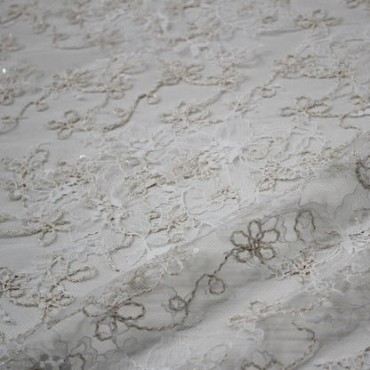 Rebroidered Lurex Lace with Paillettes
