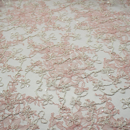 Rebroidered Lurex Lace with Paillettes