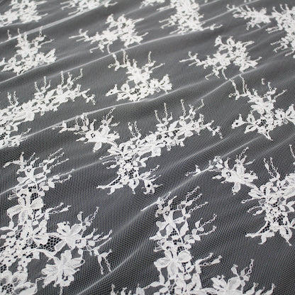 Re-embroidered Lace | Floral Bouquets | High Double Floral Branch & Paisley Border | H 150 cm | FSW2248
