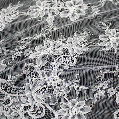 Re-embroidered Lace | Floral Bouquets | Medium Double Floral & Paisley Border | H 140 cm | FSW4205