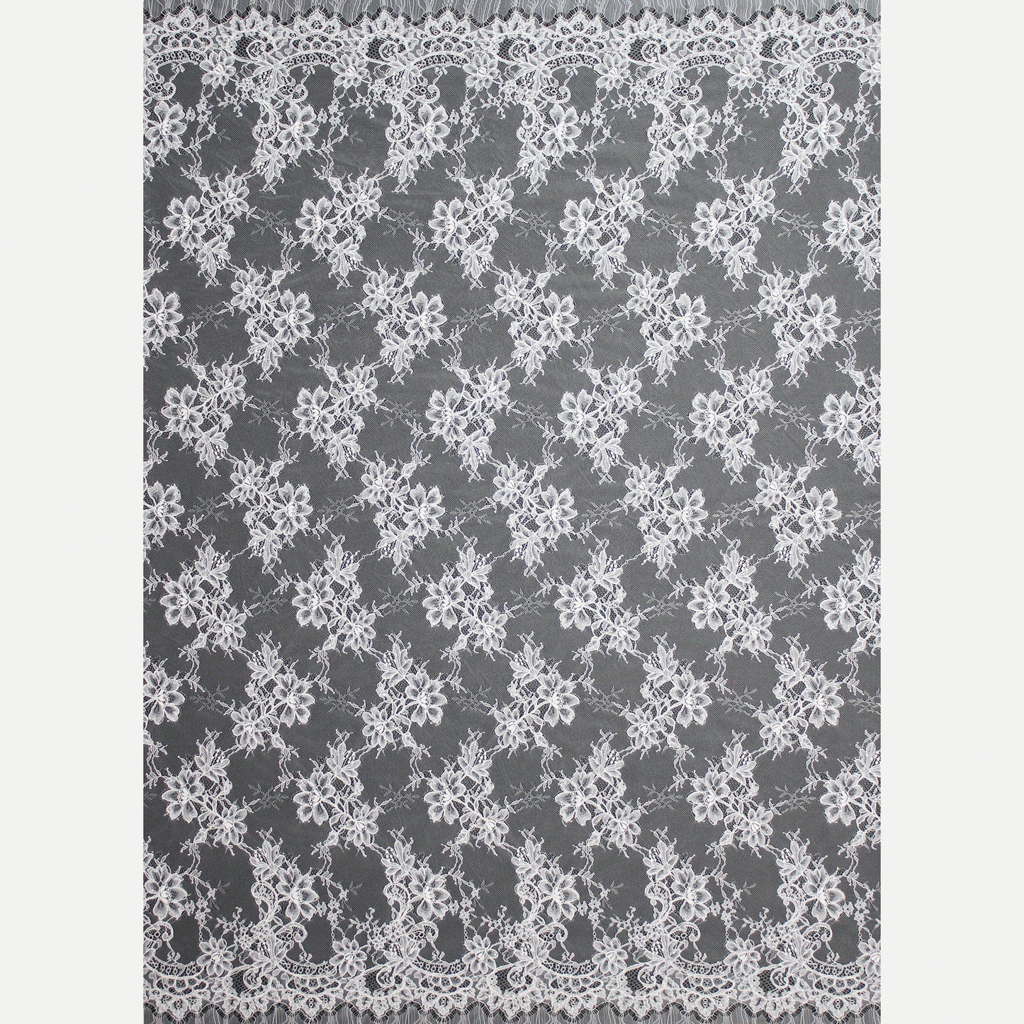 Re-embroidered Lace | Floral Bouquets | Medium Double Floral & Paisley Border | H 140 cm | FSW4205