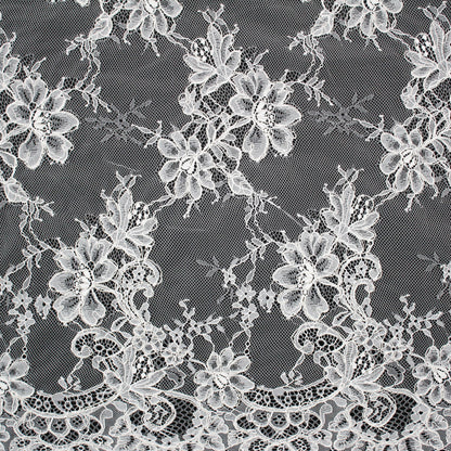 Re-embroidered Lace | Floral Bouquets | Medium Double Floral & Paisley Border | H 140 cm | FSW4205