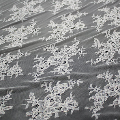 Re-embroidered Lace | Floral Bouquets | Low Double Floral Border | H 150 cm | FSW1932