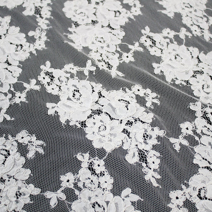 Re-embroidered Lace | Floral Bouquets | Medium Double Floral Border | H 150 cm | FSW1936