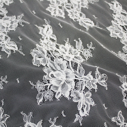 Re-embroidered Lace | Floral Bouquets | Medium Double Floral Border | H 150 cm | FSW2286