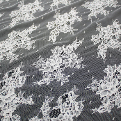 Re-embroidered Lace | Floral Bouquets | Medium Double Floral Border | H 150 cm | FSW2286