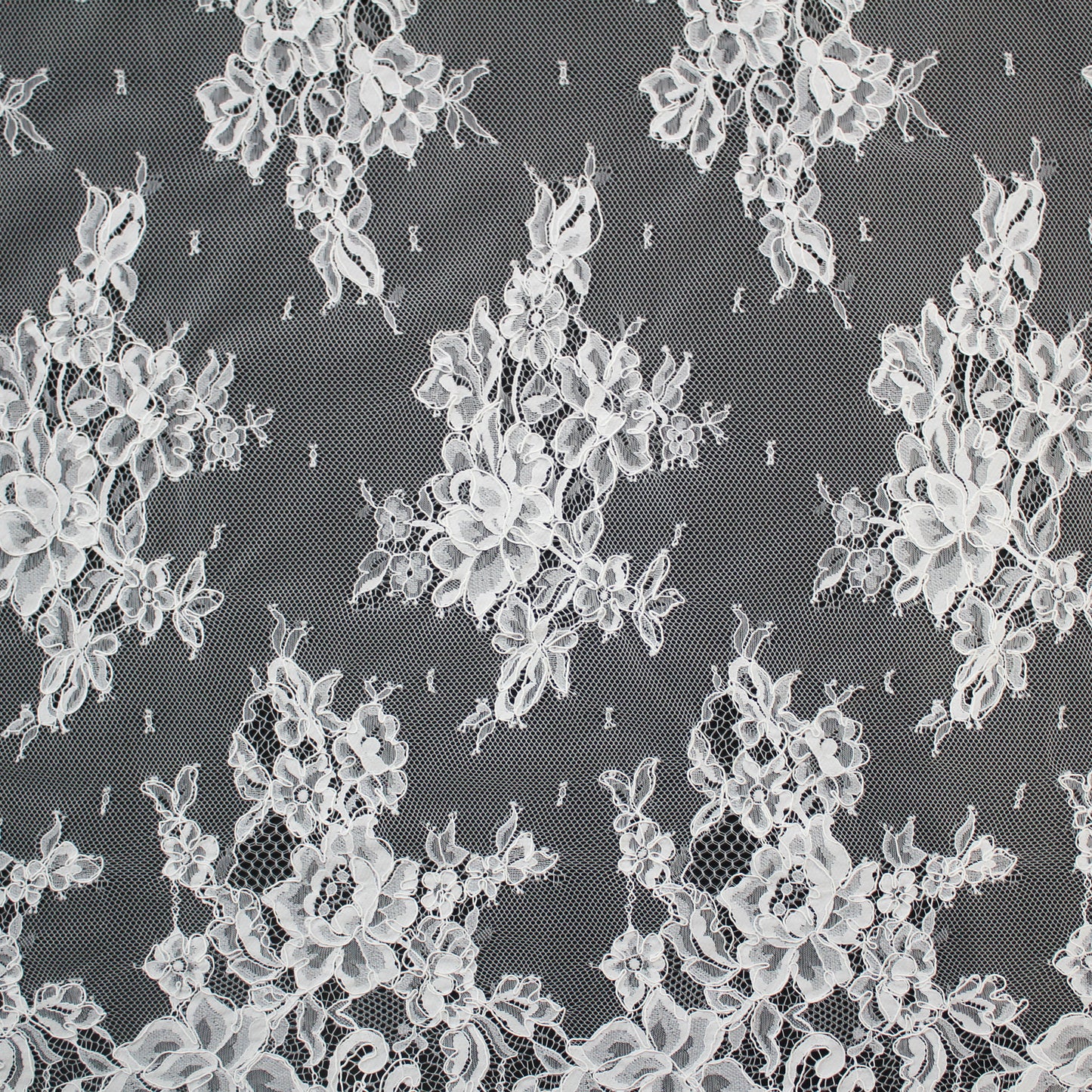 Re-embroidered Lace | Floral Bouquets | Medium Double Floral Border | H 150 cm | FSW2286