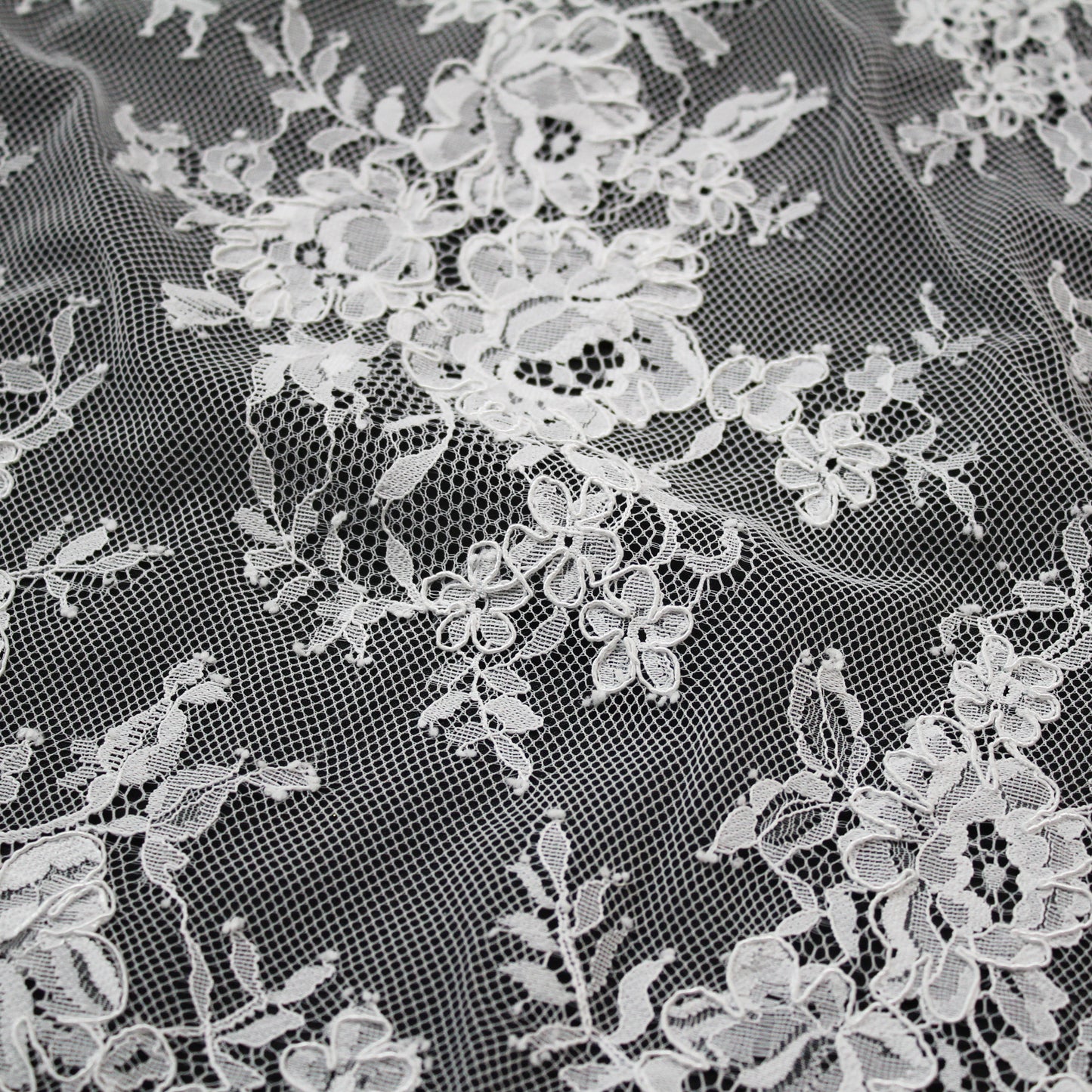 Re-embroidered Lace | Floral Bouquets | Double Border | H 150 cm | FSW4278