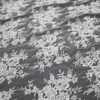 Re-embroidered Lace | Floral Bouquets | Double Border | H 150 cm | FSW4278
