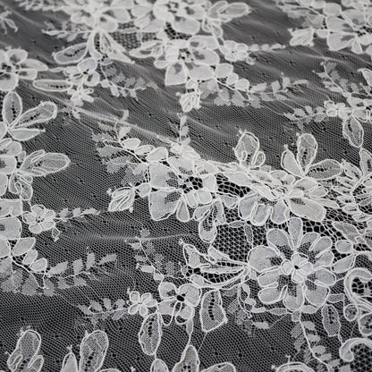 Re-embroidered Lace | Floral Bouquets | Medium Double Border Floral & Paisley Pattern | H 150 cm | FSW2267