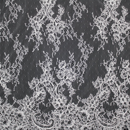 Re-embroidered Lace | Small Floral Bouquets | Double Floral Border | H 150 cm | FSW4265