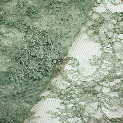 Re-embroidered Lace | Small Floral Bouquets | Double Floral & Paisley Border | H 130 cm | FSW2971