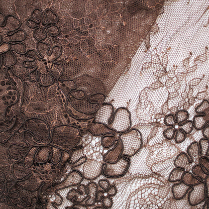 Re-embroidered Lace | Small Floral Bouquets | Double Floral & Paisley Border | H 130 cm | FSW2971