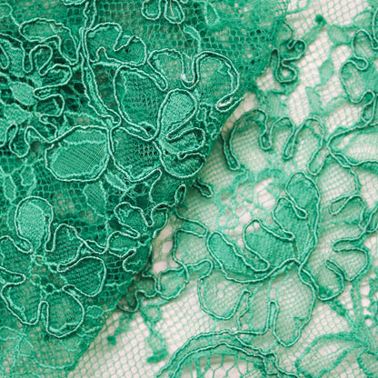 Re-embroidered Lace | Small Floral Bouquets | Double Floral & Paisley Border | H 130 cm | FSW2971