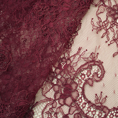 Re-embroidered Lace | Small Floral Bouquets | Double Floral & Paisley Border | H 130 cm | FSW2971