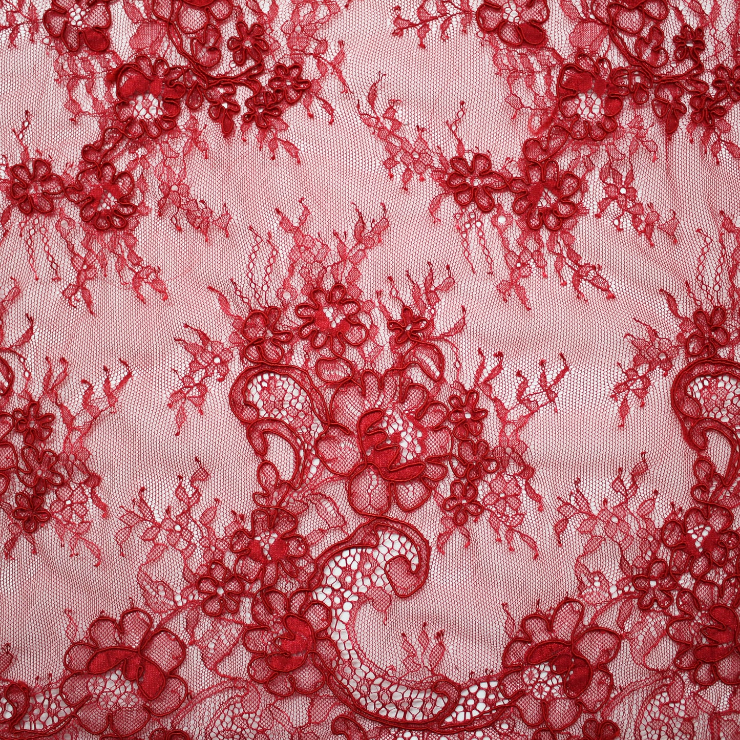 Re-embroidered Lace | Small Floral Bouquets | Double Floral & Paisley Border | H 130 cm | FSW2971