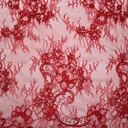 Re-embroidered Lace | Small Floral Bouquets | Double Floral & Paisley Border | H 130 cm | FSW2971