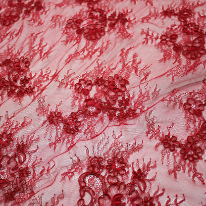 Re-embroidered Lace | Small Floral Bouquets | Double Floral & Paisley Border | H 130 cm | FSW2971