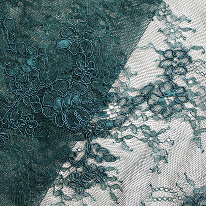 Re-embroidered Lace | Small Floral Bouquets | Double Floral & Paisley Border | H 130 cm | FSW2971