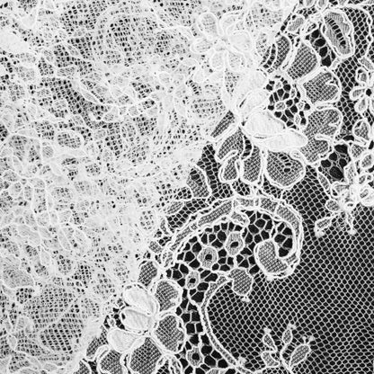 Re-embroidered Lace | Small Floral Bouquets | Double Floral & Paisley Border | H 130 cm | FSW2971