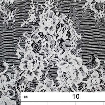 Re-embroidered Lace | Rose Bouquet Pattern | Double Floral Border | H 150 cm | FSW1931