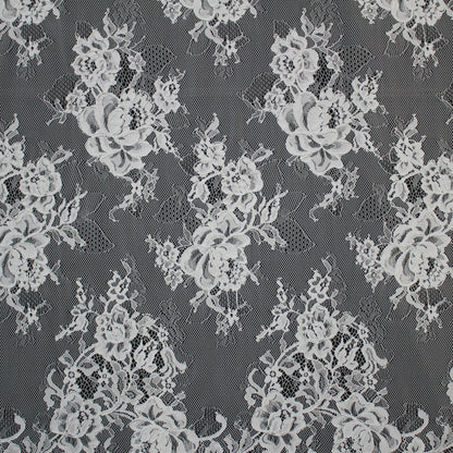 Re-embroidered Lace | Rose Bouquet Pattern | Double Floral Border | H 150 cm | FSW1931