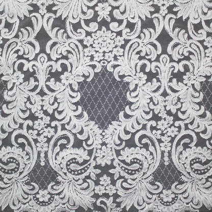 Re-embroidered Lace | Arabesque Pattern | Double Scalloped Edge | H 135 cm | FSW4347