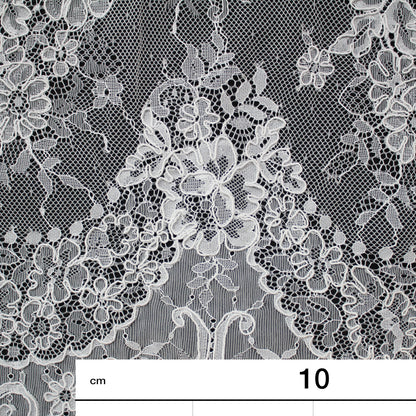 Re-embroidered Lace | Vertical Floral Stripe Pattern | Double Border | FSW2826