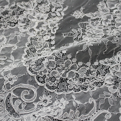 Re-embroidered Lace | Vertical Floral Stripe Pattern | Double Border | FSW2826