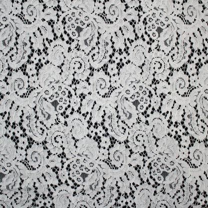 Re-embroidered Lace | Natural Leaf Motif | Double Scalloped Edge | H 145 cm | FSW4145