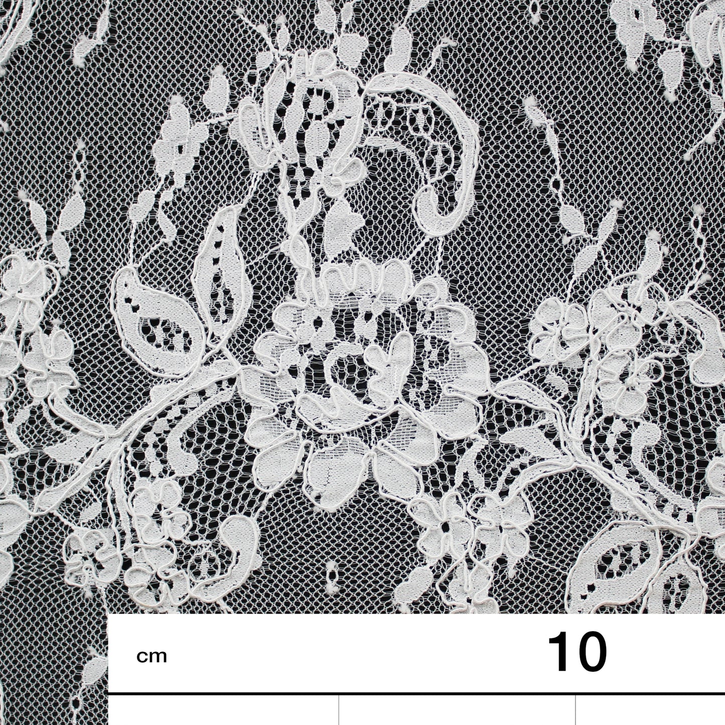 Re-embroidered Lace | Horizontal Floral Branch Stripes | Double Border | H 130–135 cm | FSW4252