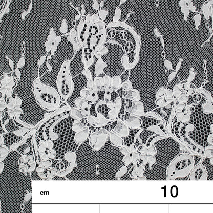 Re-embroidered Lace | Horizontal Floral Branch Stripes | Double Border | H 130–135 cm | FSW4252