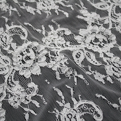 Re-embroidered Lace | Horizontal Floral Branch Stripes | Double Border | H 130–135 cm | FSW4252