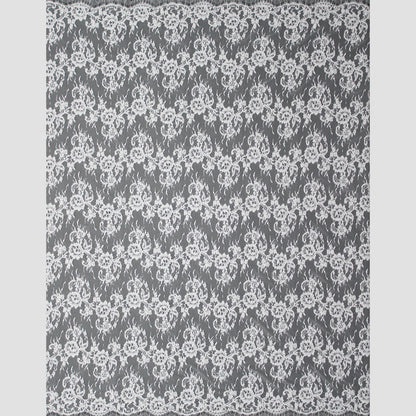 Re-embroidered Lace | Horizontal Floral Branch Stripes | Double Border | H 130–135 cm | FSW4252