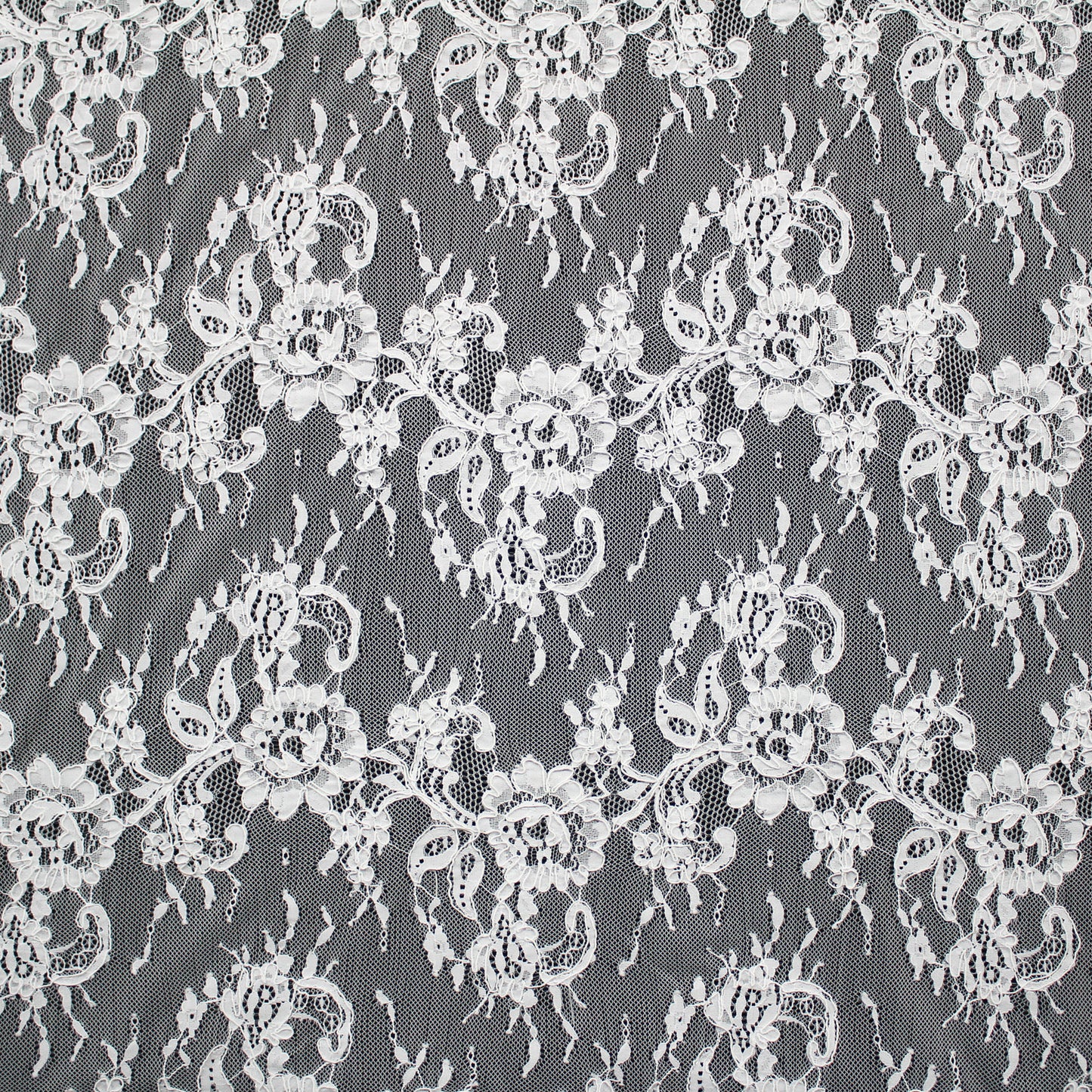 Re-embroidered Lace | Horizontal Floral Branch Stripes | Double Border | H 130–135 cm | FSW4252
