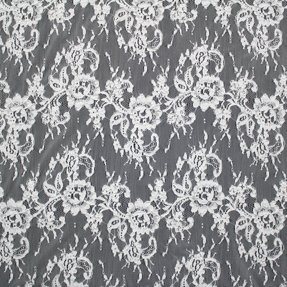 Re-embroidered Lace | Horizontal Floral Branch Stripes | Double Border | H 130–135 cm | FSW4252