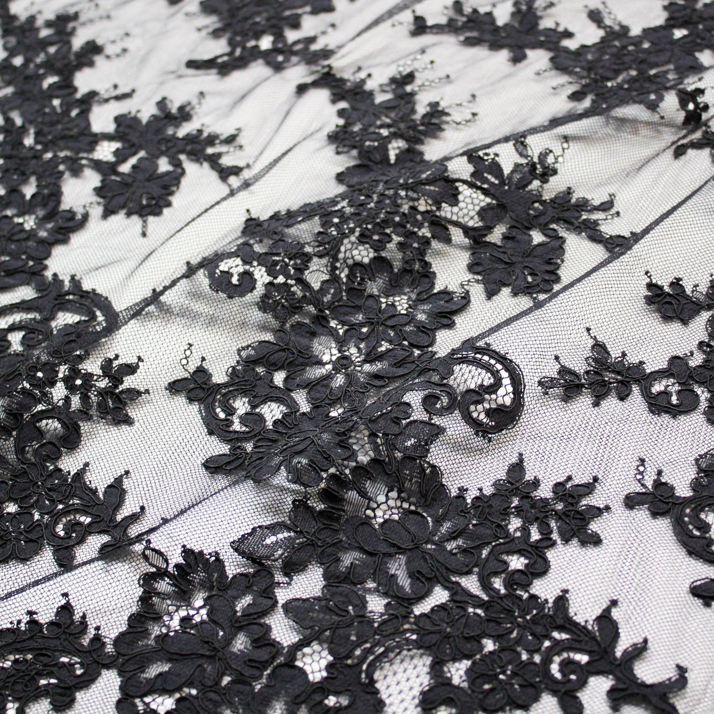 Re-embroidered Lace | Floral Branch Pattern | High Double Floral Border | H 140 cm | FSW2210
