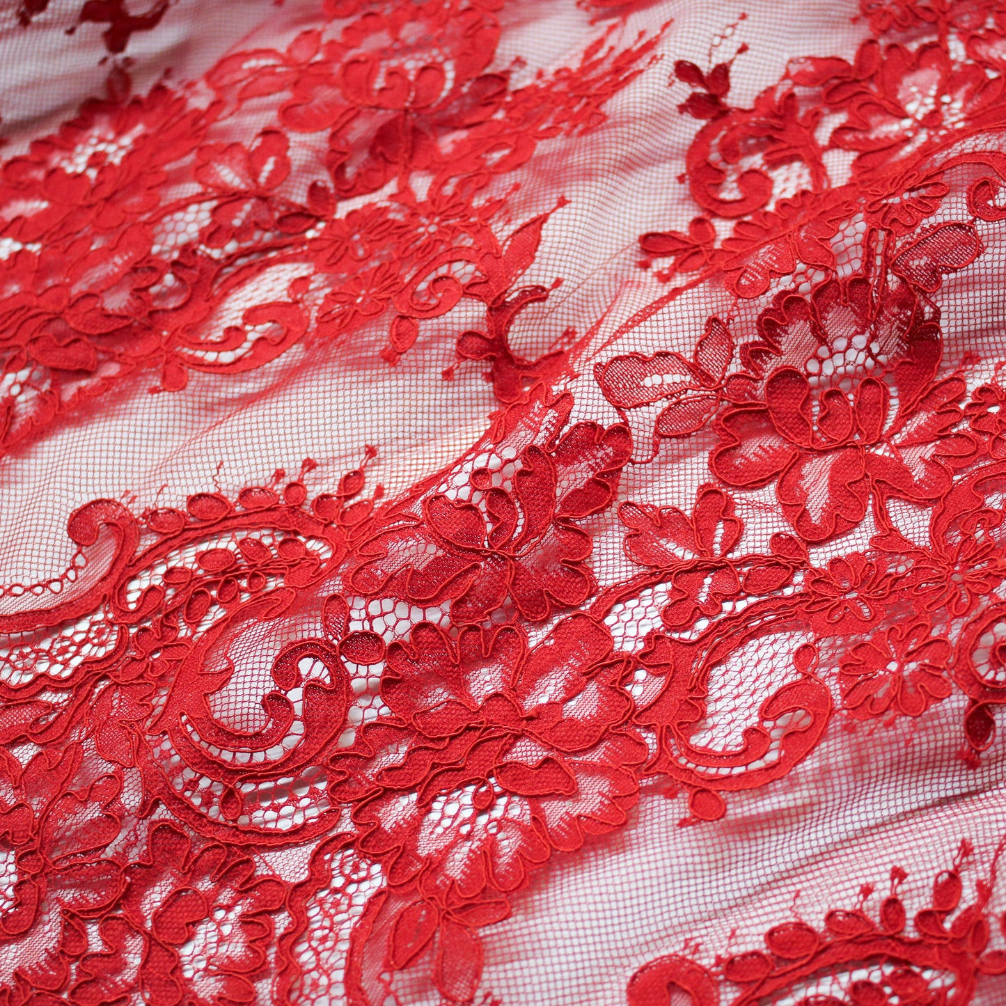 Re-embroidered Lace | Floral Branch Pattern | High Double Floral Border | H 140 cm | FSW2210