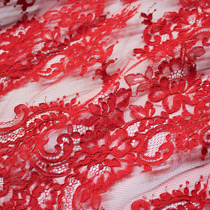 Re-embroidered Lace | Floral Branch Pattern | High Double Floral Border | H 140 cm | FSW2210