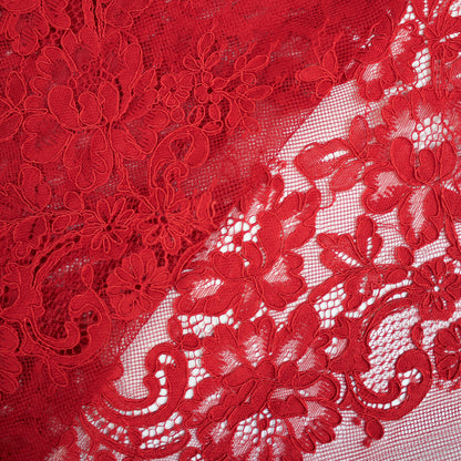 Re-embroidered Lace | Floral Branch Pattern | High Double Floral Border | H 140 cm | FSW2210