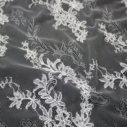 Pizzo Rebrodato | Ramage di Fiori | Doppio Bordo Alto | H 150 cm | FSW4267