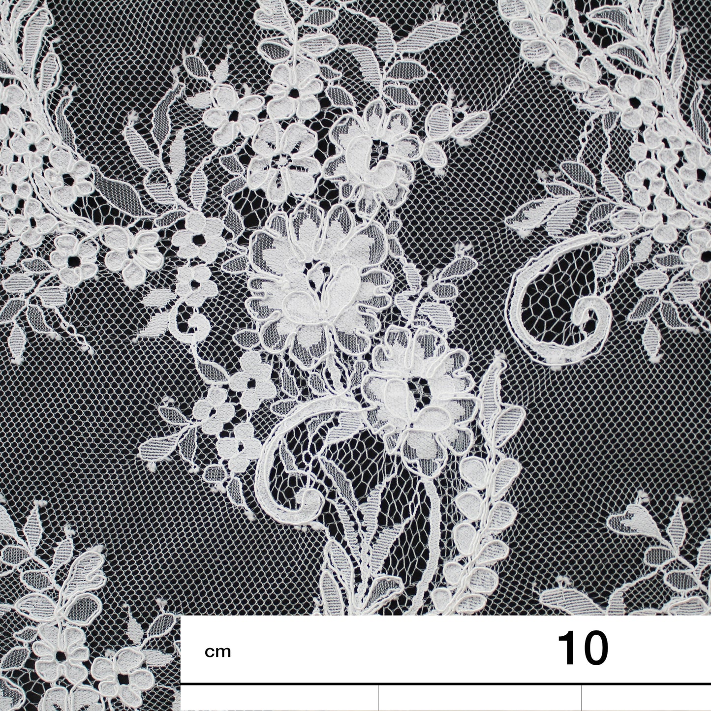 Re-embroidered Lace | Paisley & Floral Branch Pattern | High Double Floral Branch Border | H 150 cm | FSW4263