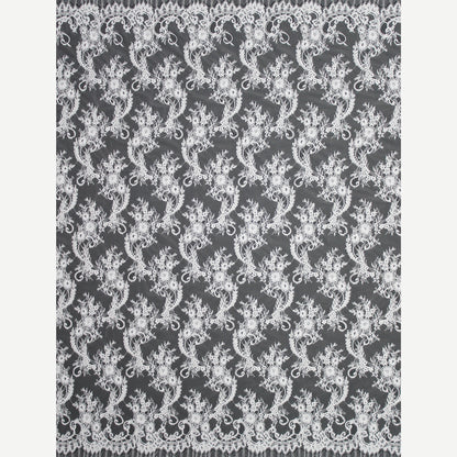 Re-embroidered Lace | Paisley & Floral Branch Pattern | High Double Floral Branch Border | H 150 cm | FSW4263