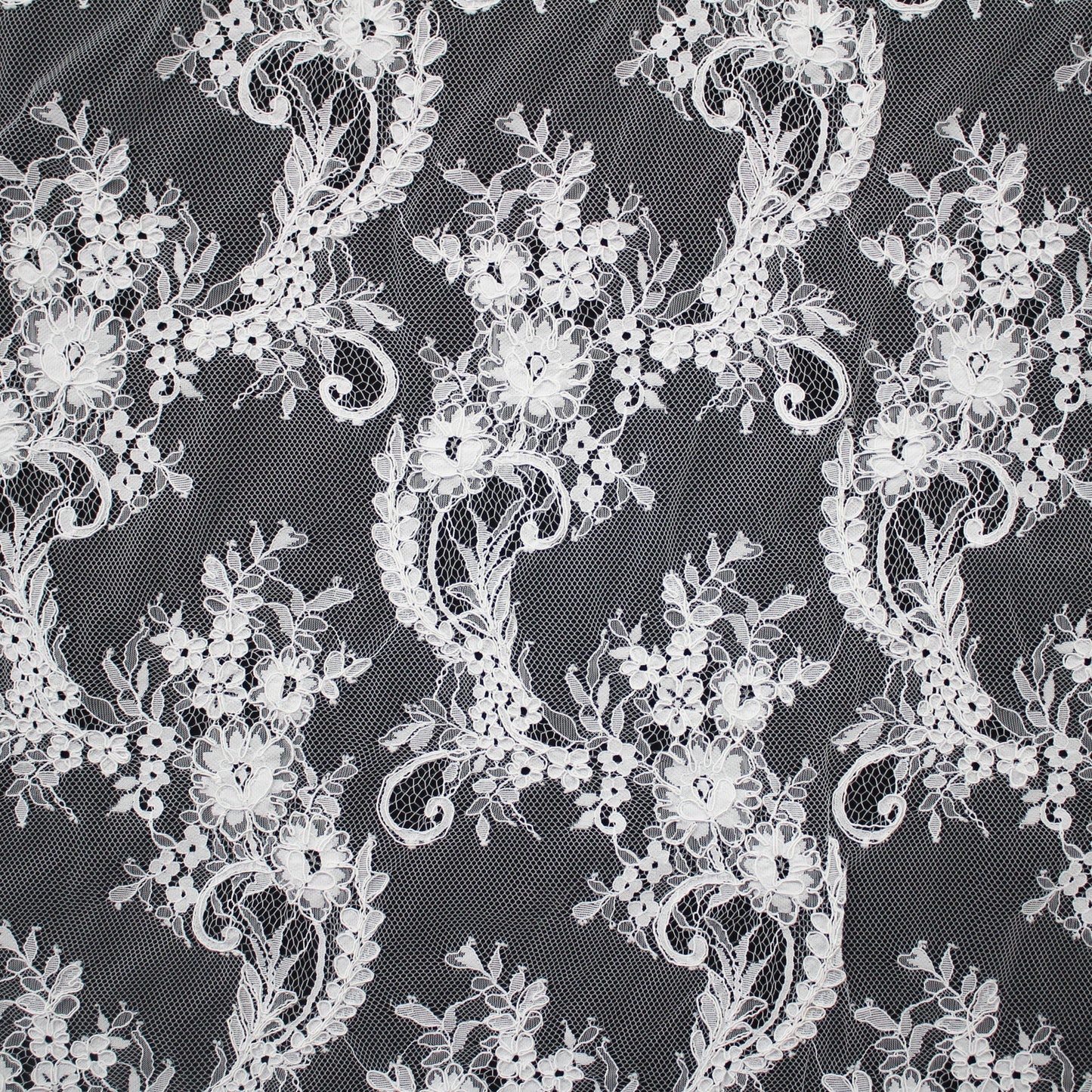 Re-embroidered Lace | Paisley & Floral Branch Pattern | High Double Floral Branch Border | H 150 cm | FSW4263
