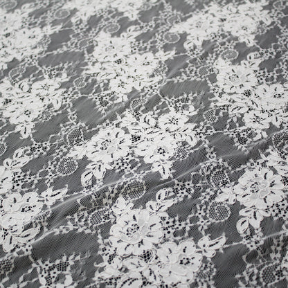 Re-embroidered lace | Floral embroidery | Double scalloped edge | H 150 cm | FSW1930
