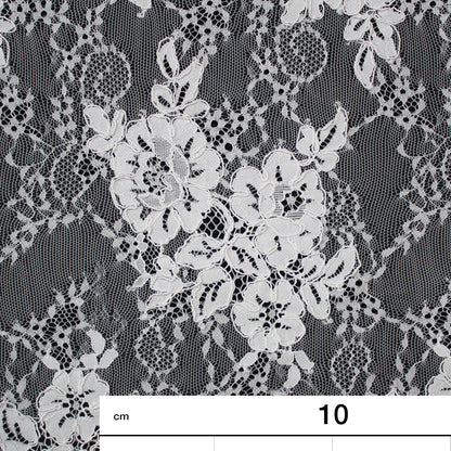 Re-embroidered lace | Floral embroidery | Double scalloped edge | H 150 cm | FSW1930