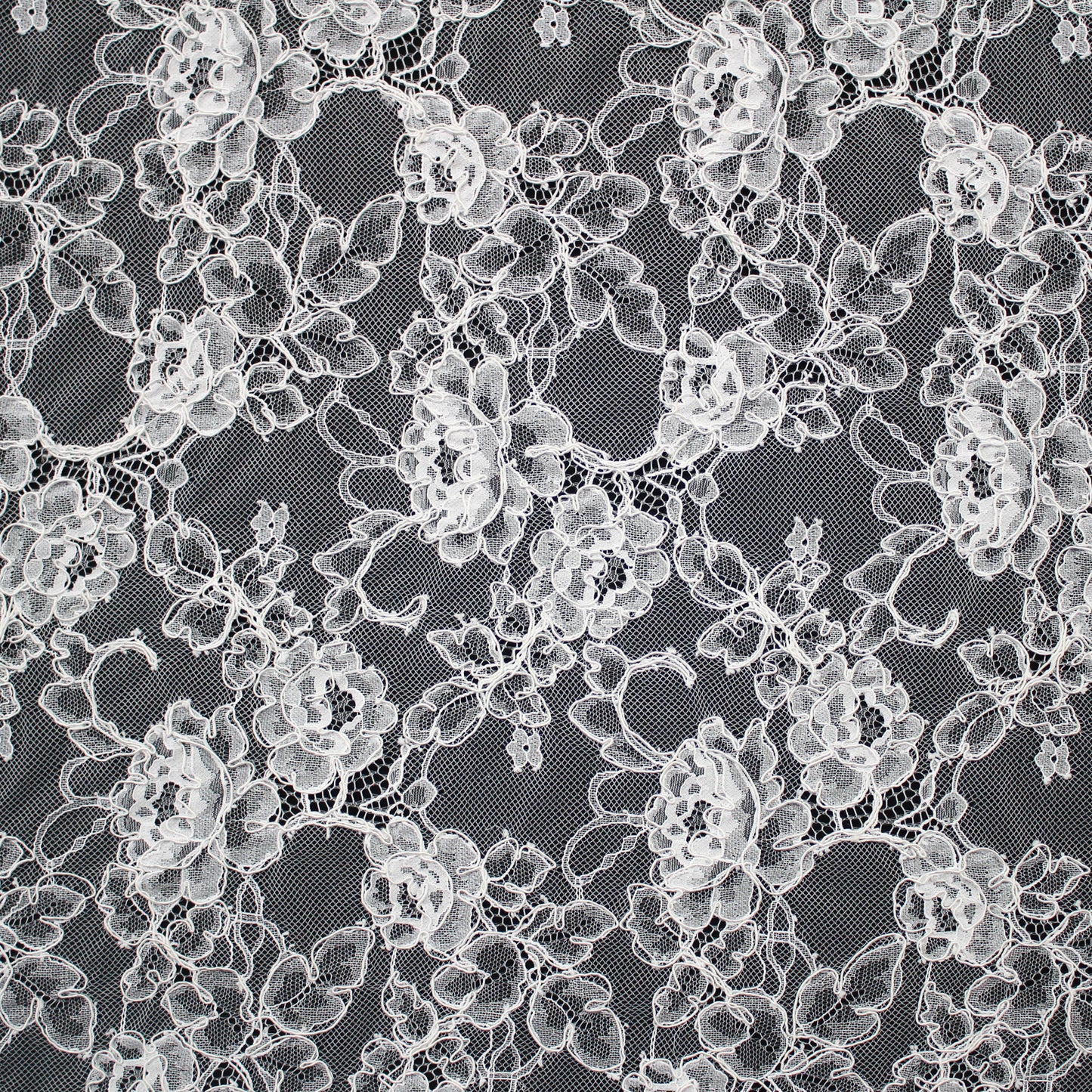 Re-embroidered Lace | All-over Floral Branches | Double Scalloped Edge | H 150 cm | FSW4261