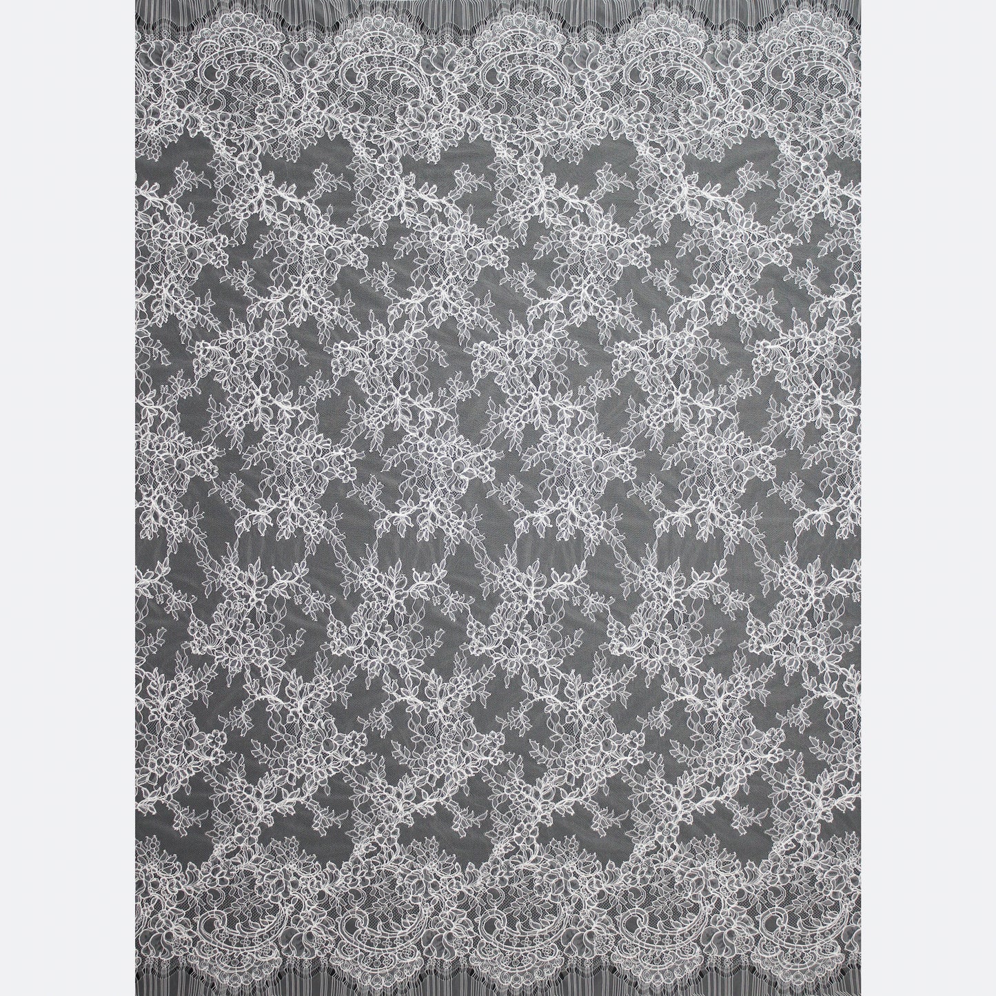 Re-embroidered Lace | Floral Branches | High Double Floral Border | H 150 cm | FSW4269